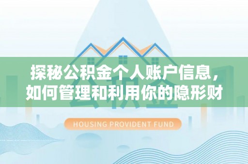 定陶探秘公积金个人账户信息，如何管理和利用你的隐形财富