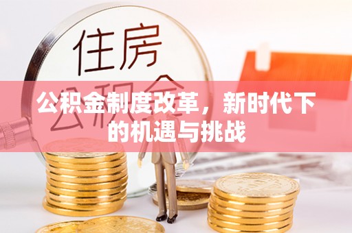 定陶公积金制度改革，新时代下的机遇与挑战