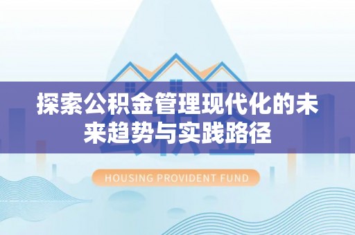 定陶探索公积金管理现代化的未来趋势与实践路径