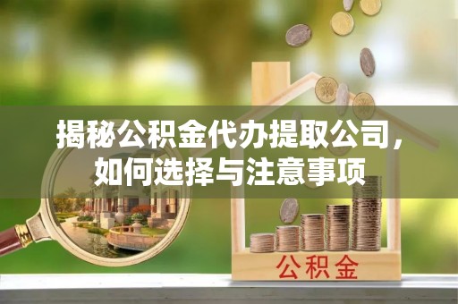 定陶揭秘公积金代办提取公司，如何选择与注意事项